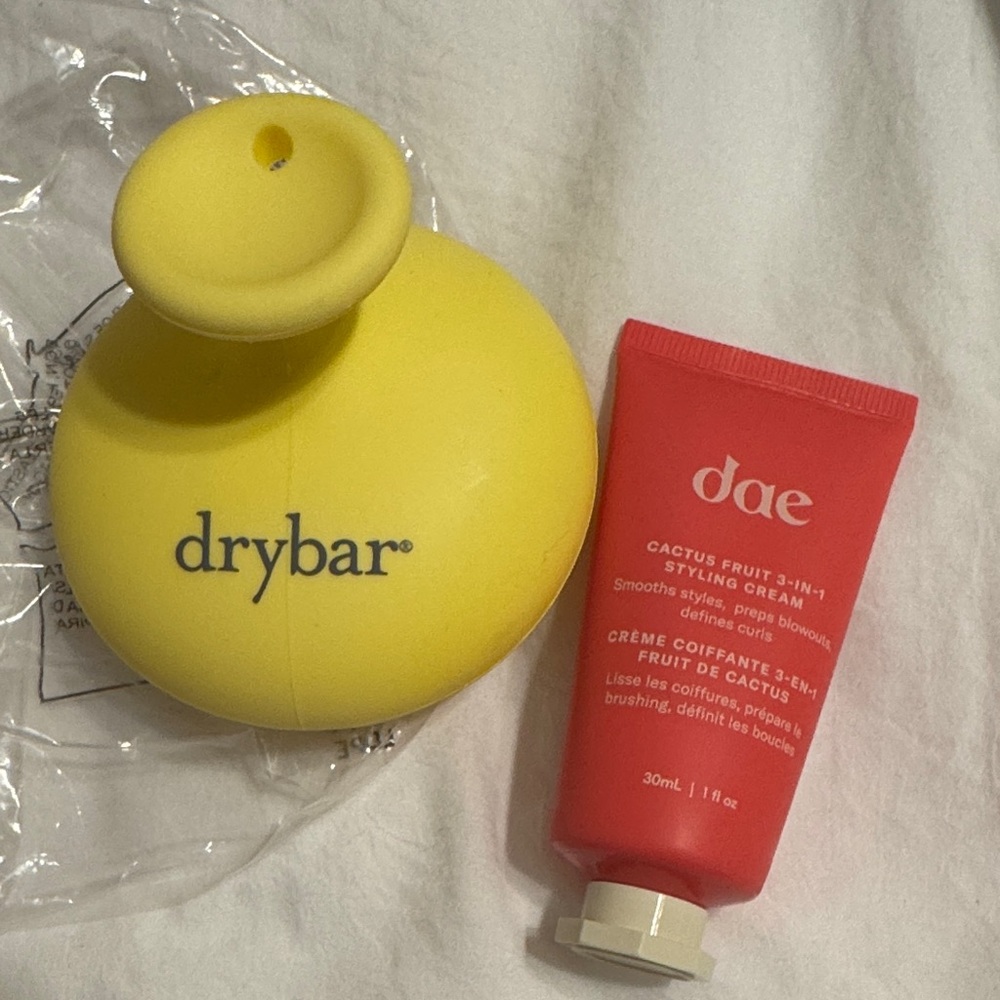 Drybar Yellow Styling Tool and Dae Cactus Fruit Styling Cream